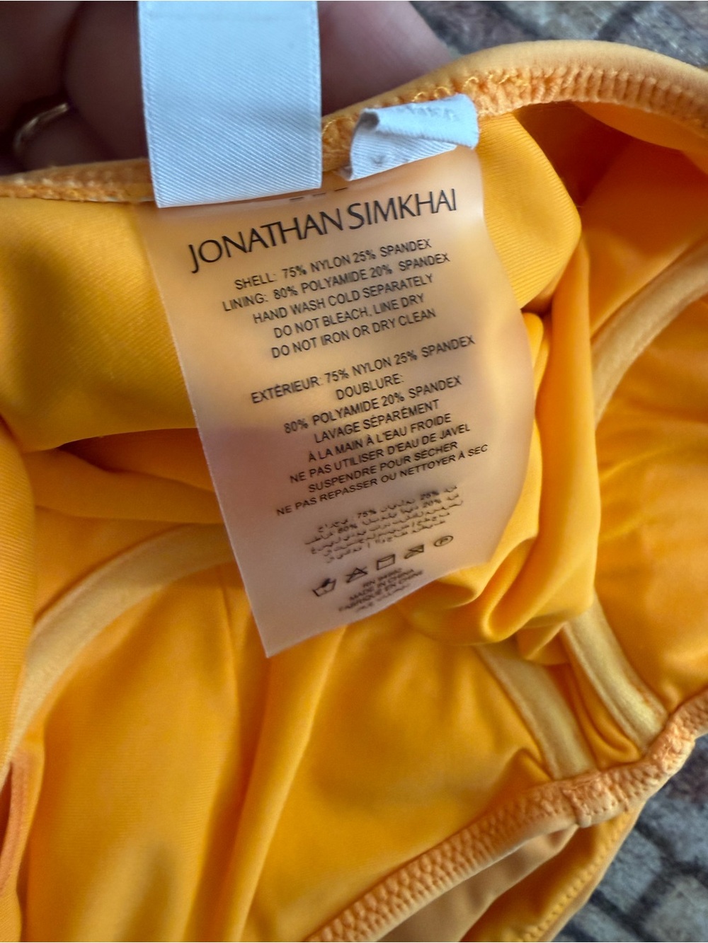 JONATHAN SIMKHAI Noa Bustier One-Piece Yellow Swimsuit Sz XS - Picture 4 of 10